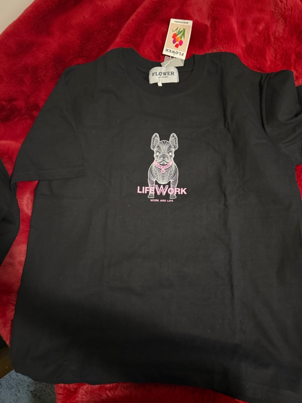 Flower Kids "Life Work" Black Graphic Tee